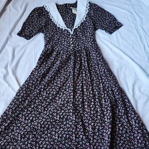 Vintage Country Romance Midi Length Dress Size 13/14 Cottagecore, Praire